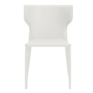 Divinia Stacking Side Chair in White Regenerated Leather - Set of 2
