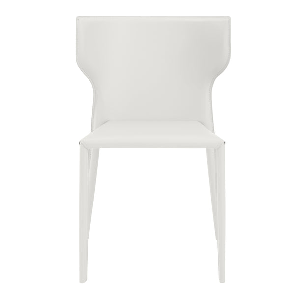 Divinia Stacking Side Chair in White Regenerated Leather - Set of 2