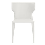 Divinia Stacking Side Chair in White Regenerated Leather - Set of 2