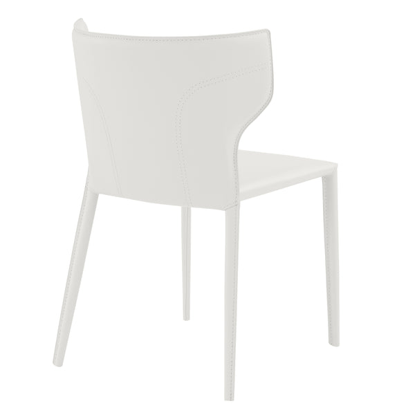 Divinia Stacking Side Chair in White Regenerated Leather - Set of 2