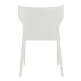 Divinia Stacking Side Chair in White Regenerated Leather - Set of 2