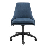 Signa Office Chair in Blue Fabric with Black Base