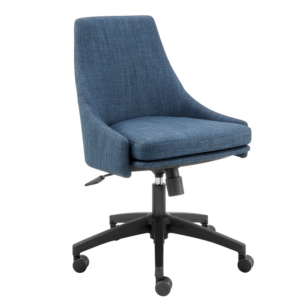 Signa Office Chair in Blue Fabric with Black Base