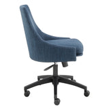 Signa Office Chair in Blue Fabric with Black Base