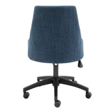 Signa Office Chair in Blue Fabric with Black Base