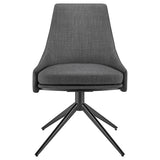 Signa Side Chair in Charcoal Fabric with Black Steel Base - Set of 1