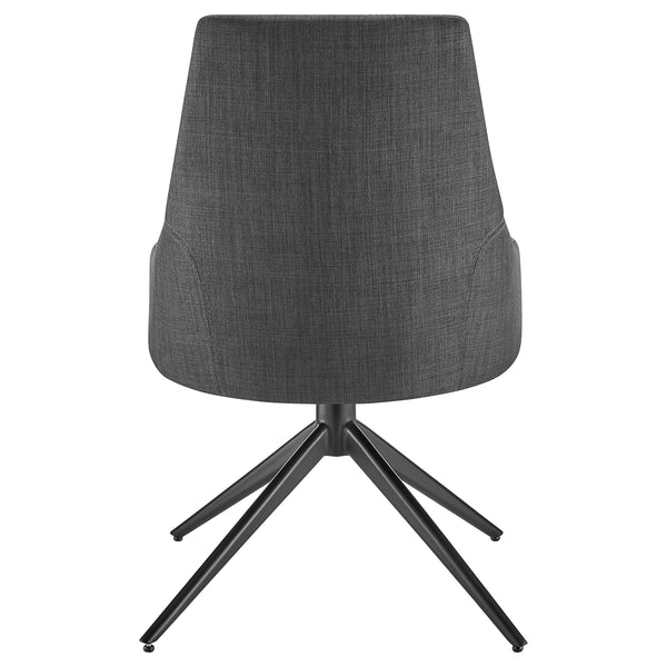 Signa Side Chair in Charcoal Fabric with Black Steel Base - Set of 1