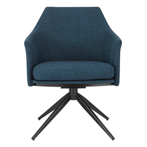 Signa Armchair in Blue Fabric with Black Steel Base - Set of 1