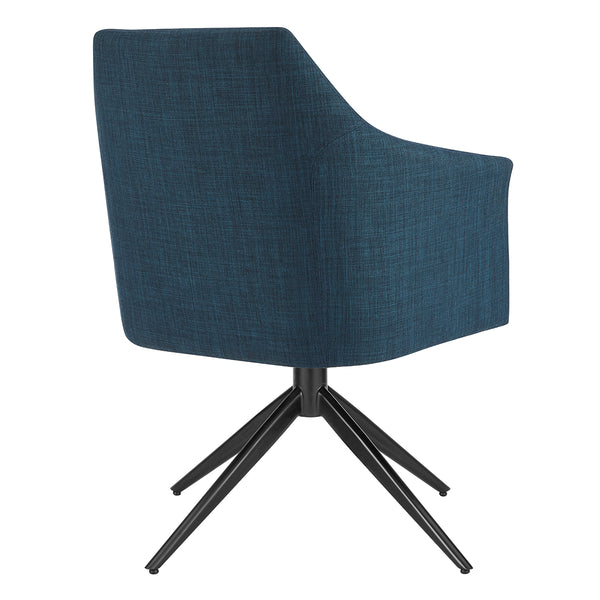 Signa Armchair in Blue Fabric with Black Steel Base - Set of 1