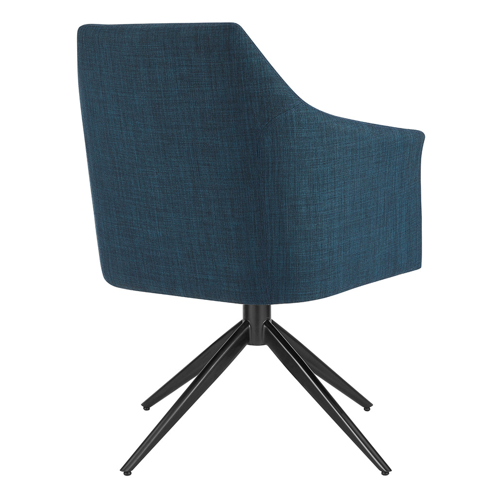 Signa Armchair in Blue Fabric with Black Steel Base - Set of 1