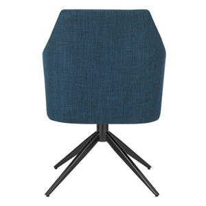 Signa Armchair in Blue Fabric with Black Steel Base - Set of 1