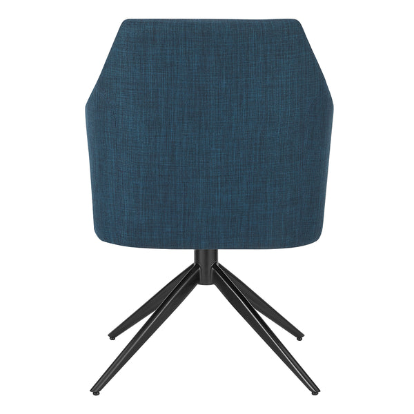 Signa Armchair in Blue Fabric with Black Steel Base - Set of 1