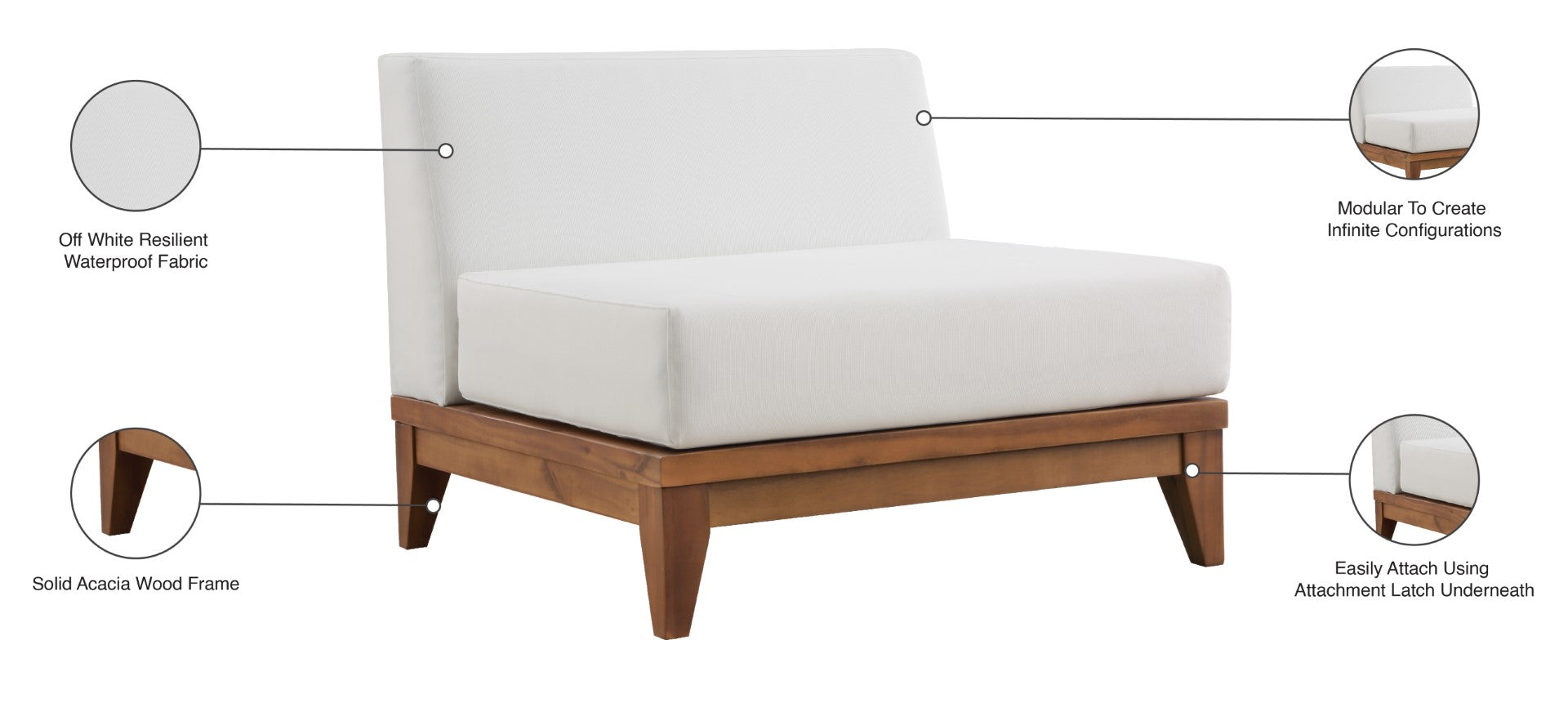 Rio Modular Armless Chair - Thumbnail 5