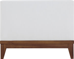 Rio Acacia Wood / Waterproof Fabric / Quick Dry Foam Contemporary Off White Waterproof Fabric Outdoor Patio Modular Armless Chair - 34.5" W x 31.5" D x 25" H