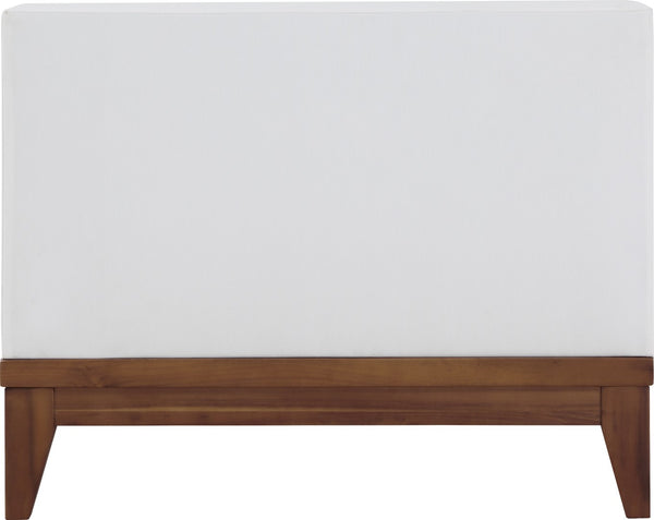 Rio Acacia Wood / Waterproof Fabric / Quick Dry Foam Contemporary Off White Waterproof Fabric Outdoor Patio Modular Armless Chair - 34.5" W x 31.5" D x 25" H