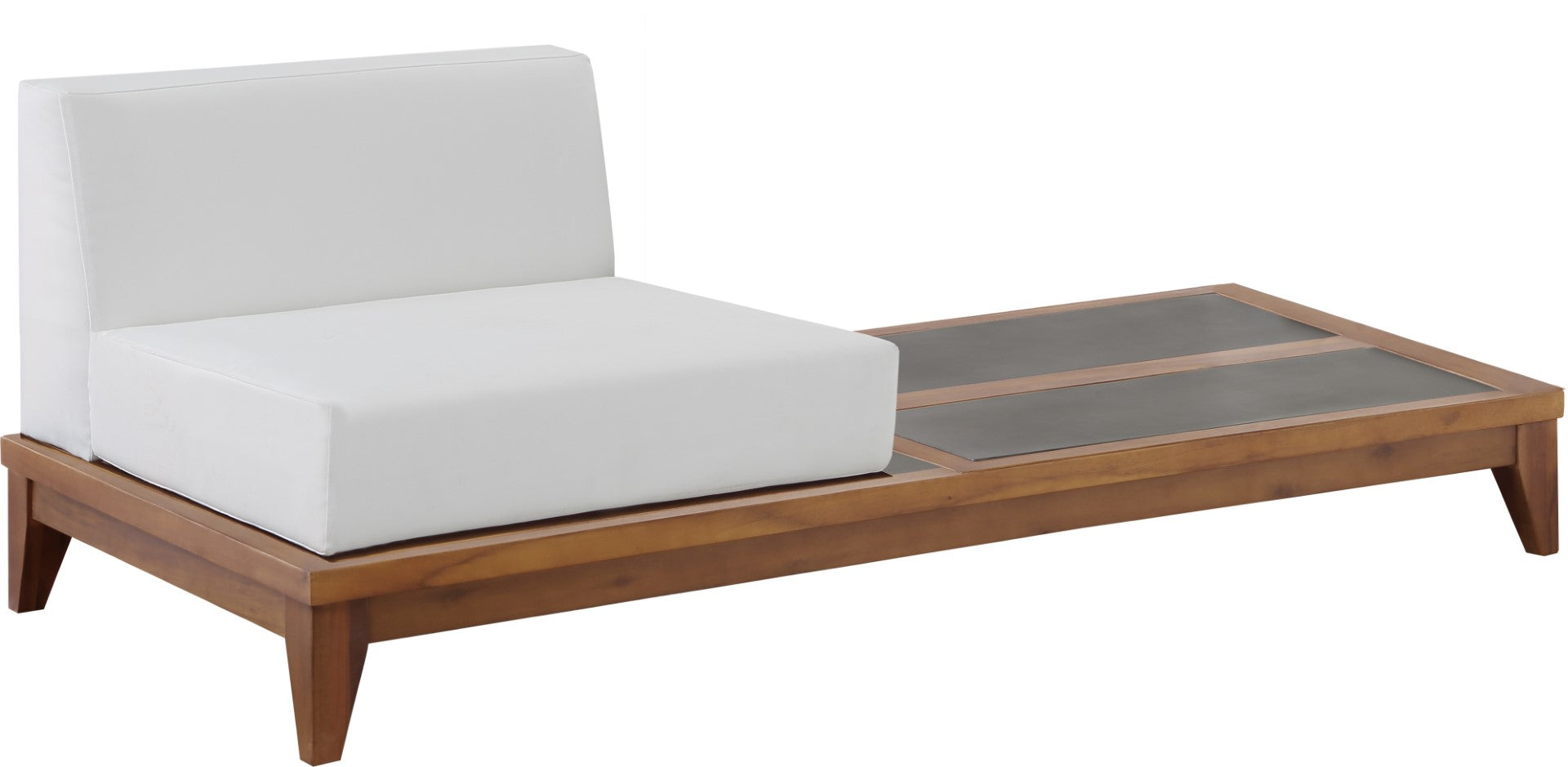 Rio Outdoor Modular Double Chair with Integrated Table - Thumbnail 3