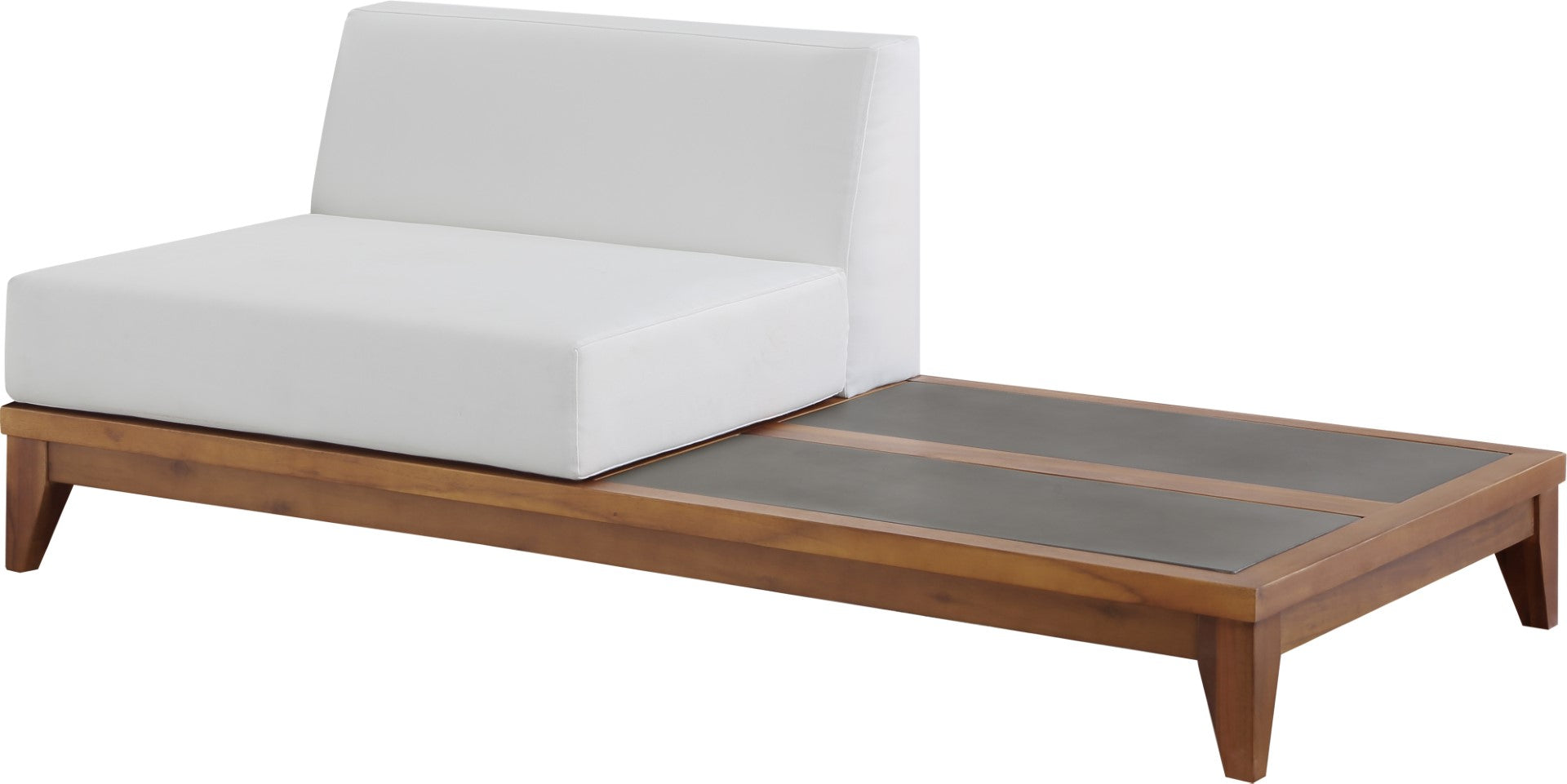 Rio Outdoor Modular Double Chair with Integrated Table - Thumbnail 2