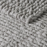 Madison Park Chenille Chunky Knit Casual 100% Polyester Solid Chenille Chunky Knit Throw Grey 50x60'' MP50-7674