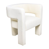 Contemporary Round Back Chair - Ivory