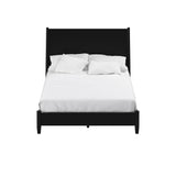 Alpine Furniture Flynn Mid Century Modern Queen Panel Bed, Black 966BLK-01Q Black Mahogany Solids & Okoume Veneer 65 x 86 x 52