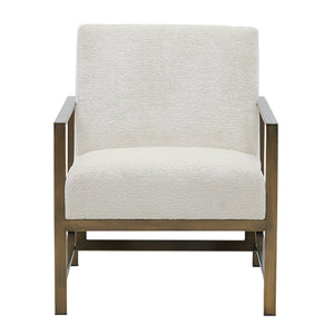 New Pacific Direct Francis Fabric Accent Arm Chair Opus Cream with Brushed Gold Leg Finish 3900075-567-NPD