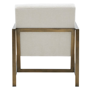 New Pacific Direct Francis Fabric Accent Arm Chair Opus Cream with Brushed Gold Leg Finish 3900075-567-NPD