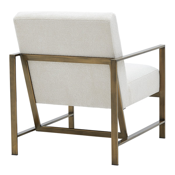 New Pacific Direct Francis Fabric Accent Arm Chair Opus Cream with Brushed Gold Leg Finish 3900075-567-NPD