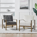 New Pacific Direct Francis Fabric Accent Arm Chair Opus Cream with Brushed Gold Leg Finish 3900075-567-NPD