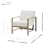 New Pacific Direct Francis Fabric Accent Arm Chair Opus Cream with Brushed Gold Leg Finish 3900075-567-NPD
