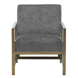 New Pacific Direct Francis Fabric Accent Arm Chair Opus Gray with Brushed Gold Leg Finish 3900075-568-NPD