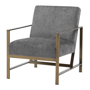 New Pacific Direct Francis Fabric Accent Arm Chair Opus Gray with Brushed Gold Leg Finish 3900075-568-NPD