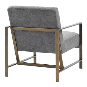 New Pacific Direct Francis Fabric Accent Arm Chair Opus Gray with Brushed Gold Leg Finish 3900075-568-NPD