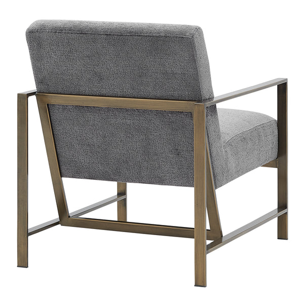 New Pacific Direct Francis Fabric Accent Arm Chair Opus Gray with Brushed Gold Leg Finish 3900075-568-NPD