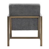 New Pacific Direct Francis Fabric Accent Arm Chair Opus Gray with Brushed Gold Leg Finish 3900075-568-NPD