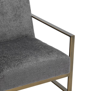 New Pacific Direct Francis Fabric Accent Arm Chair Opus Gray with Brushed Gold Leg Finish 3900075-568-NPD