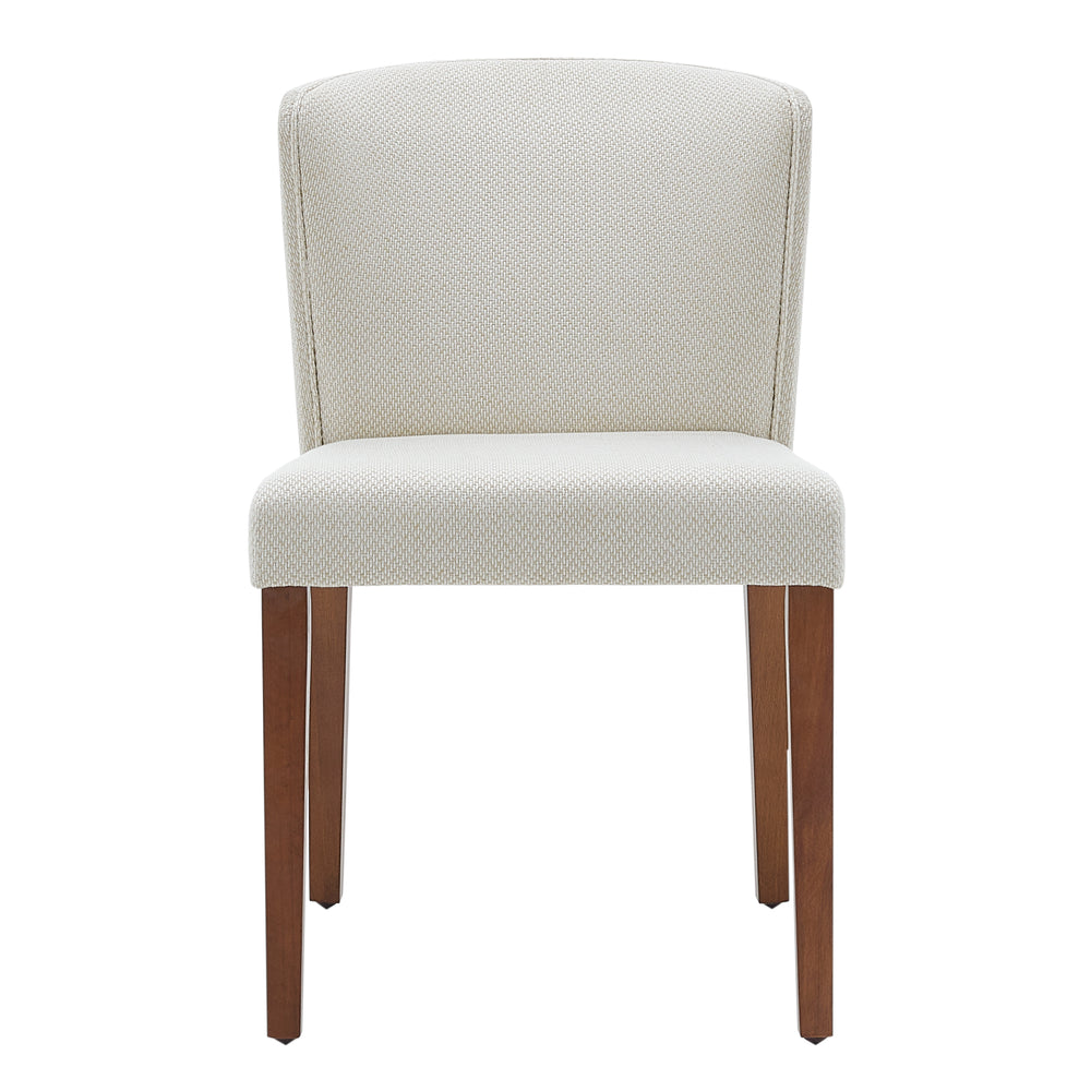 New Pacific Direct Albie Fabric Dining Side Chair, (Set of 2) Cardiff Cream with Mid Tone Brown Leg Finish 3900076-276-NPD