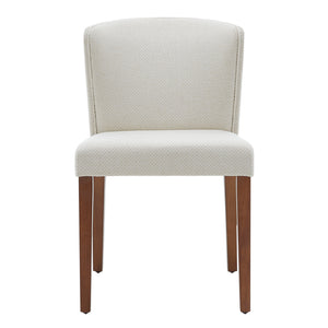 New Pacific Direct Albie Fabric Dining Side Chair, (Set of 2) Cardiff Cream with Mid Tone Brown Leg Finish 3900076-276-NPD