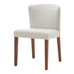 New Pacific Direct Albie Fabric Dining Side Chair, (Set of 2) Cardiff Cream with Mid Tone Brown Leg Finish 3900076-276-NPD