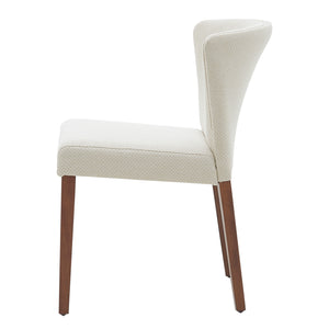 New Pacific Direct Albie Fabric Dining Side Chair, (Set of 2) Cardiff Cream with Mid Tone Brown Leg Finish 3900076-276-NPD