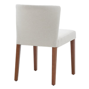 New Pacific Direct Albie Fabric Dining Side Chair, (Set of 2) Cardiff Cream with Mid Tone Brown Leg Finish 3900076-276-NPD