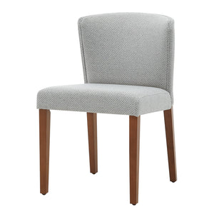 New Pacific Direct Albie Fabric Dining Side Chair, (Set of 2) Cardiff Gray with Mid Tone Brown Leg Finish 3900076-410-NPD