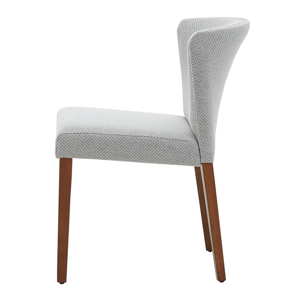 New Pacific Direct Albie Fabric Dining Side Chair, (Set of 2) Cardiff Gray with Mid Tone Brown Leg Finish 3900076-410-NPD