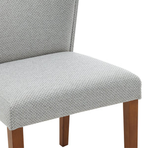New Pacific Direct Albie Fabric Dining Side Chair, (Set of 2) Cardiff Gray with Mid Tone Brown Leg Finish 3900076-410-NPD