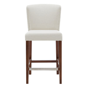 New Pacific Direct Albie Fabric Counter Stool Cardiff Cream with Mid Tone Brown Leg Finish 3900077-276-NPD