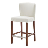 New Pacific Direct Albie Fabric Counter Stool Cardiff Cream with Mid Tone Brown Leg Finish 3900077-276-NPD