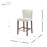 New Pacific Direct Albie Fabric Counter Stool Cardiff Cream with Mid Tone Brown Leg Finish 3900077-276-NPD