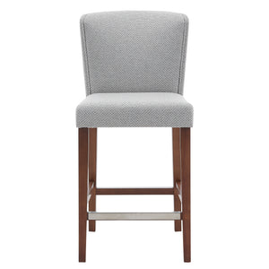 New Pacific Direct Albie Fabric Counter Stool Cardiff Gray with Mid Tone Brown Leg Finish 3900077-410-NPD