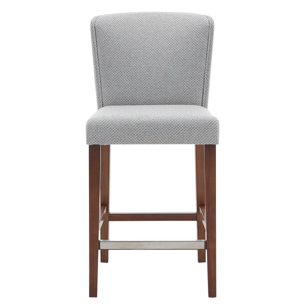 New Pacific Direct Albie Fabric Counter Stool Cardiff Gray with Mid Tone Brown Leg Finish 3900077-410-NPD