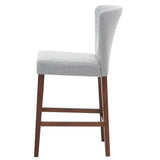 New Pacific Direct Albie Fabric Counter Stool Cardiff Gray with Mid Tone Brown Leg Finish 3900077-410-NPD