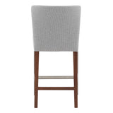 New Pacific Direct Albie Fabric Counter Stool Cardiff Gray with Mid Tone Brown Leg Finish 3900077-410-NPD